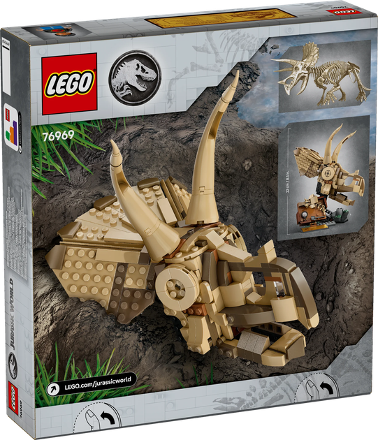 Конструктор Лего Джурасик Ворлд Кости динозавра череп трицератопса Lego Jurassic World 76969 - изображение 7