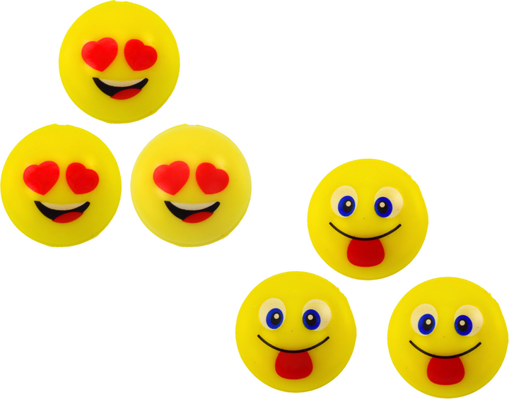 Набір каучукових м'ячів LEAN Toys Emoji 20376 6 шт. Yellow (5905991026655) - зображення 3