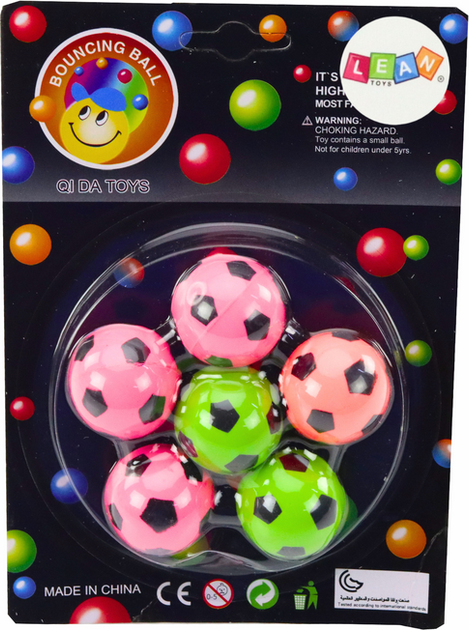 Zestaw kauczukowych piłek LEAN Toys Football 20375 6 szt. (5905991026648) - obraz 1