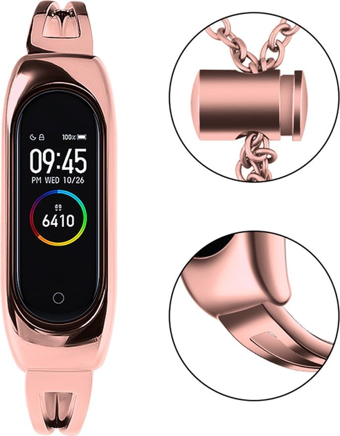 Pasek Hurtel Metal bracelet do Xiaomi Mi Band 3/4/5/6 Pink (9145576225561) - obraz 2
