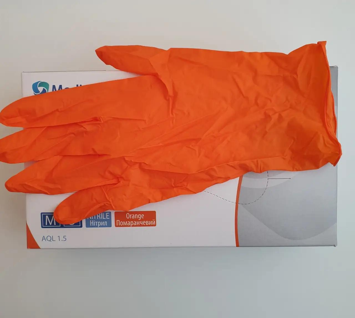 Рукавички Medicom SafeTouch® Premium Orange нітрилові без пудри текстуровані розмір XL 100 шт. Чорні 5,0 г (1117) - зображення 2