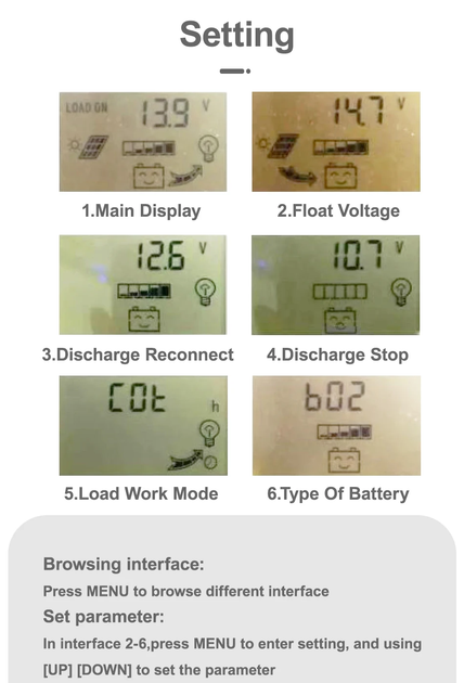 Контролер Заряду Сонячних Панелей 100А 12/24В LCD-дисплей з Dual USB, ШІМ-контролер MPPT - solar charge controller (5029392) - зображення 5
