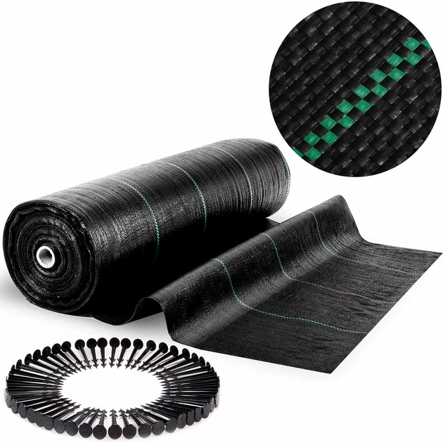 Agrotkanina ogrodowa Plonos + 50 szpilek 1.6 m x 50 m 90 g/m2 Czarna (5903890629076) - obraz 4