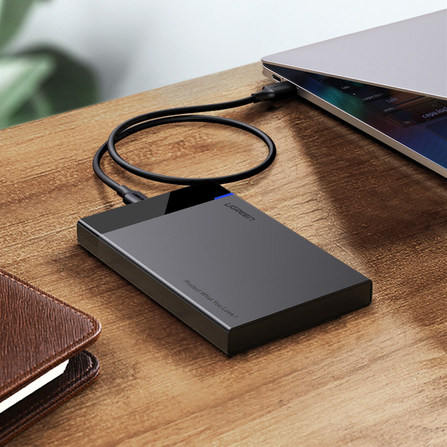 Kieszeń zewnętrzna Ugreen SSD/HDD 2.5" SATA III USB-C 3.1 6TB Black (1206824247) - obraz 3
