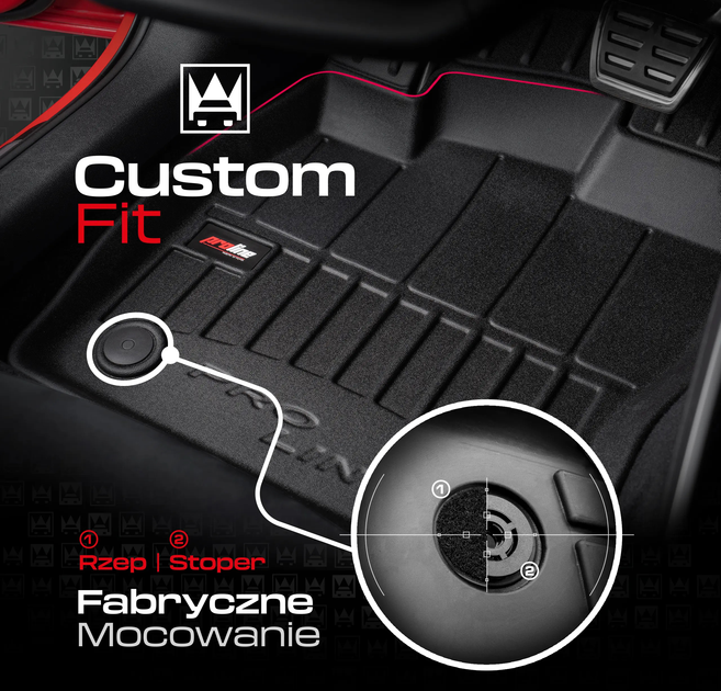 Dywaniki samochodowe Frogum ProLine 3D Volkswagen T-Roc 2017 4 szt (5902643412088) - obraz 5