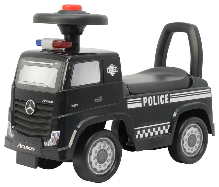 Толокар Lean Cars Mercedes Actros Поліція 3316A Чорний (5905991008842) - зображення 1