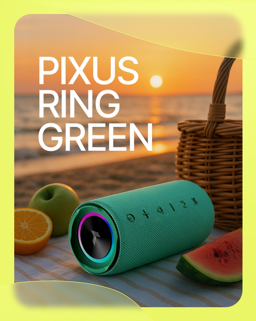Портативная колонка Pixus Ring 20W RGB Green (4897058531671) - изображение 2