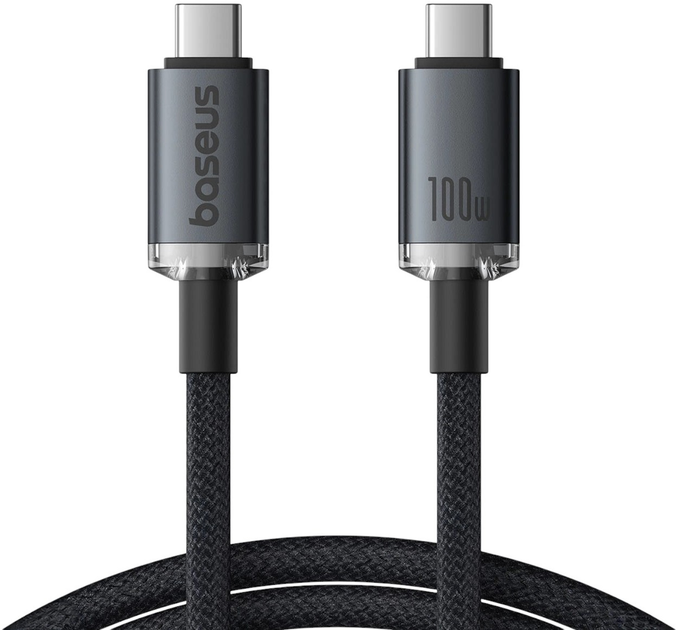 Кабель Baseus Crystal Shine USB Type-C - USB Type-C 1.5 м 100 Вт Black (AT6932172657994) - зображення 1