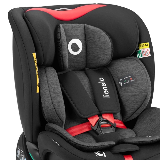 Дитяче автокрісло Lionelo NAVY I-size - чорно-червоне - изображение 3