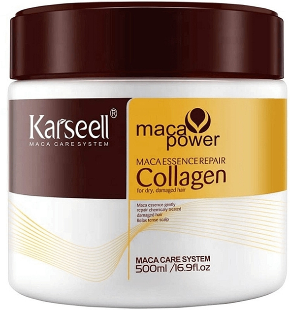 Коллагеновая маска эссенция для восстановления волос Karseell Maca Essence Repair Collagen Hair Mask 500 мл 