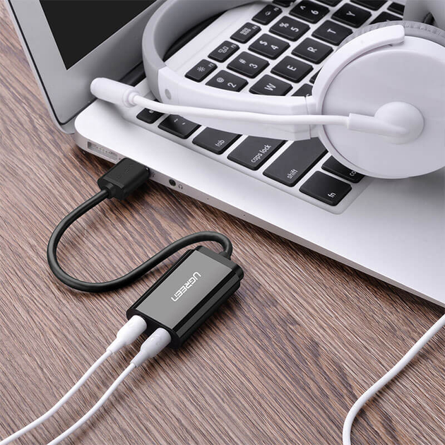 Звукова карта Ugreen US205 USB 3.5mm Jack TRS (Mic & Ear) Black (1206809345) - зображення 4