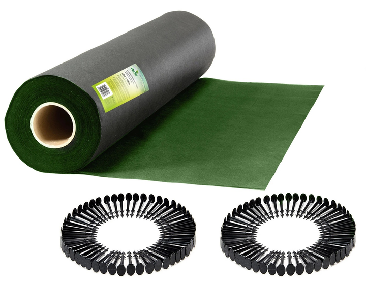 Agrowłóknina ogrodowa Plonos + 100 szpilek 1.6 m x 100 m 90 g/m2 Czarno-zielona (5903890624736) - obraz 1