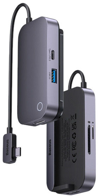 USB Hub Baseus PadJoy 6-in-1 Multifunctional Type-C Dark Gray (1206807229) - obraz 4