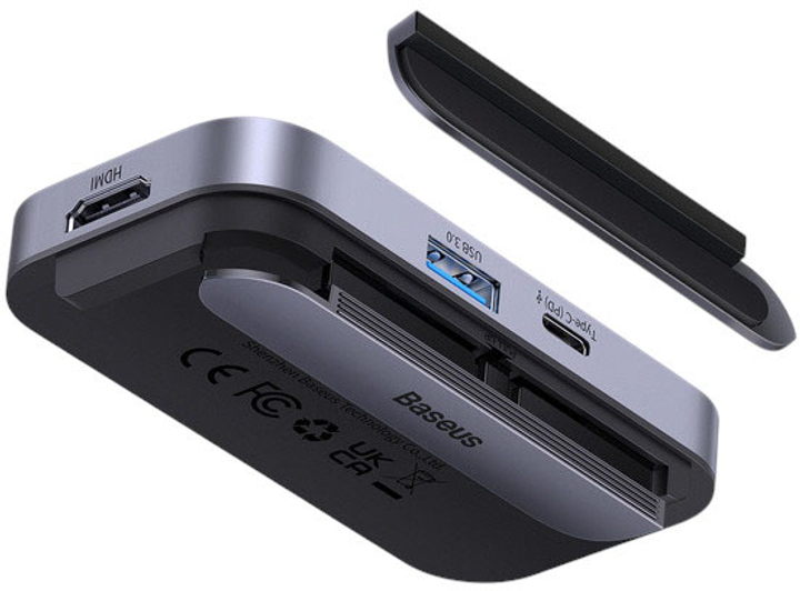 USB Hub Baseus PadJoy 6-in-1 Multifunctional Type-C Dark Gray (1206807229) - obraz 5