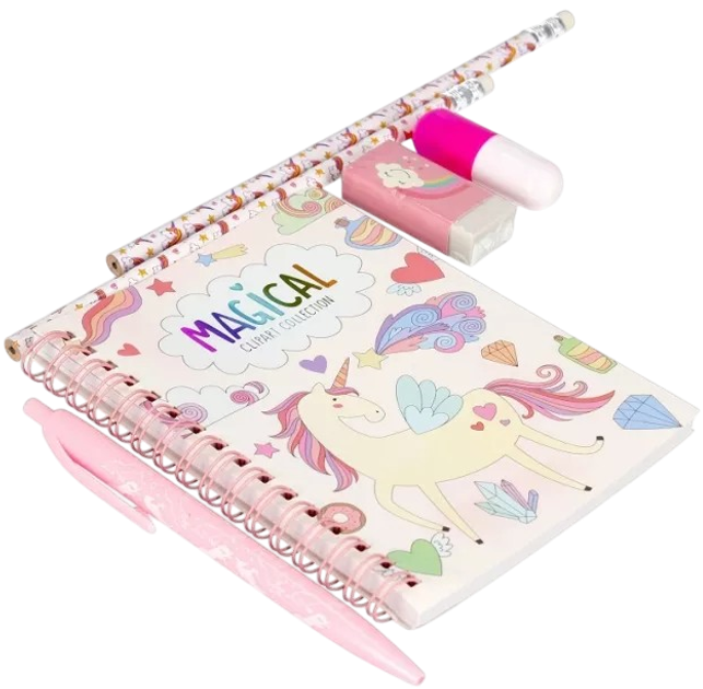 Шкільний набір Starpak Magical Unicorn нотатник + ручка + 2 олівці + міні маркер + гумка + точилка + пенал (5904335870824) - зображення 3