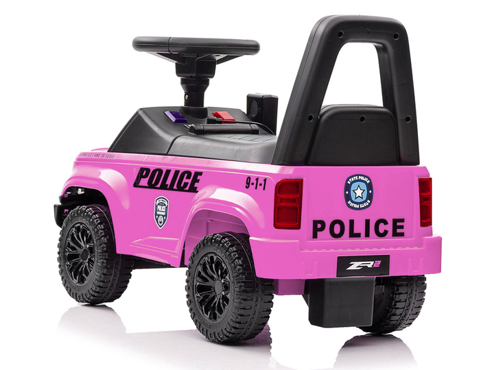 Jeździk Lean Cars Mercedes Policja QLS-993 z megafonem Różowy (5904665995600) - obraz 5