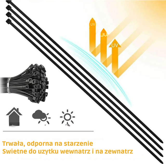 Opaski zaciskowe LEAN Toys 3.6 x 300 mm 100 szt. (5905991022640) - obraz 4