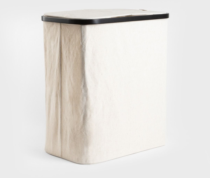 Кошик для білизни Homla Davey з двома відділеннями 55 x 34. 2 x 60 см Білий (5906496734496) - зображення 1
