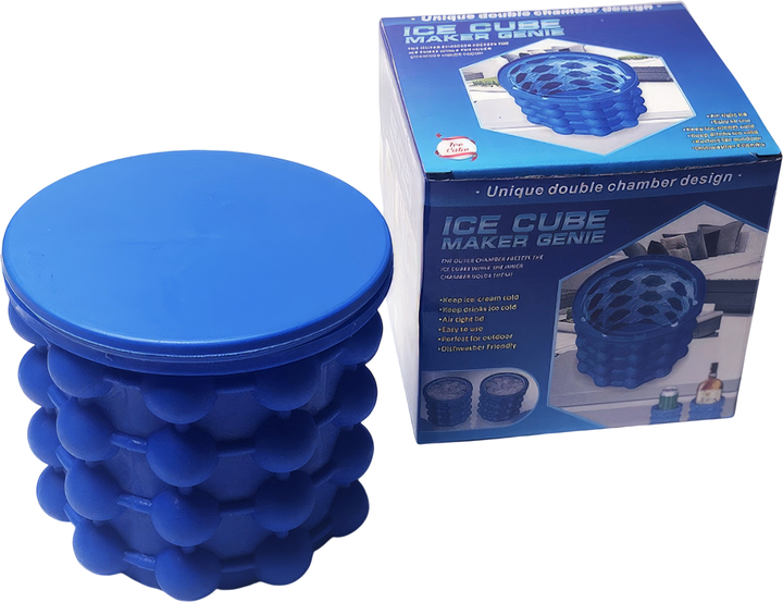 Силіконова форма для льоду UFT Icebucket 40 кубиків з кришкою і внутрішнім стаканом Синя (UFTicebucket40BL) - зображення 6