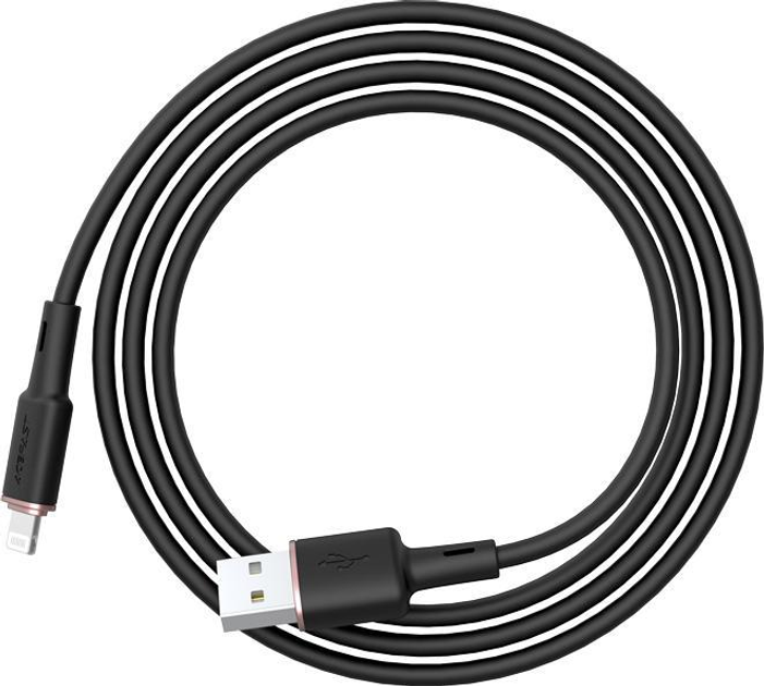 Kabel Acefast C2-02 USB Type-A do Lightning 1.2 m silicone zinc connectors Black (6974316280682) - obraz 3