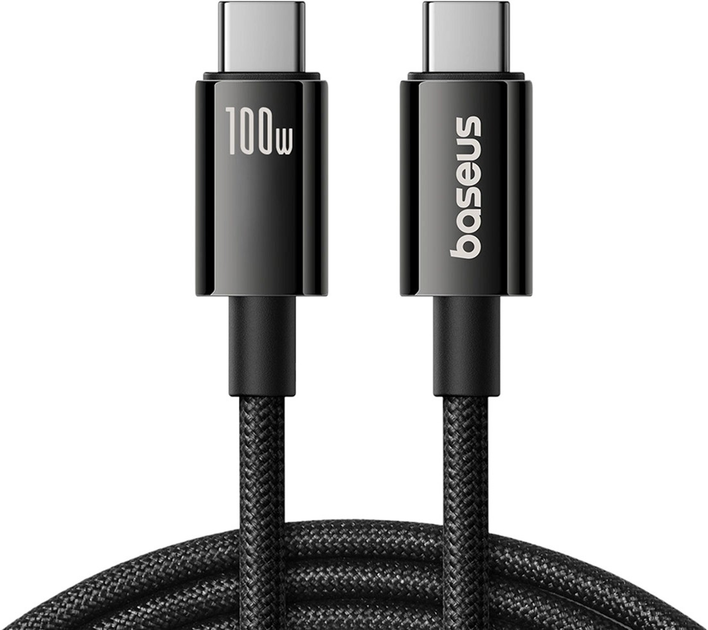 Кабель Baseus Tungsten Gold USB Type-C - USB Type-C 1.5 м 100 Вт Black (AT6932172657673) - зображення 1