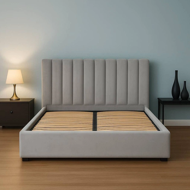 Кровать Suenos Ondulado Basico 160х200 см Lili 94 серый - изображение 3