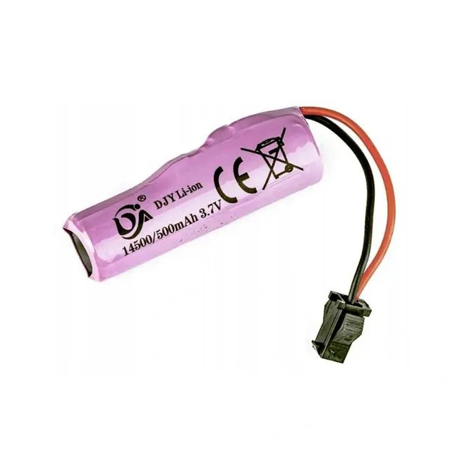 Аккумулятор для машинки на радиоуправлении DJY Li-ion 3.7v 14500/500 mAh SM 2 pin - изображение 2