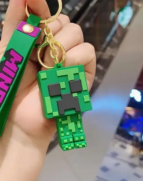 Брелок Майнкрафт резиновый объемный Крипер Minecraft Creeper 3Д на рюкзак подвеска - Фото 3 Брелок Майнкрафт резиновый объемный Крипер Minecraft Creeper 3Д на рюкзак подвеска - изображение 3