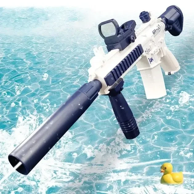 Водяной автомат М416 на аккумуляторе электрический с прицелом Water Gun синий - изображение 6