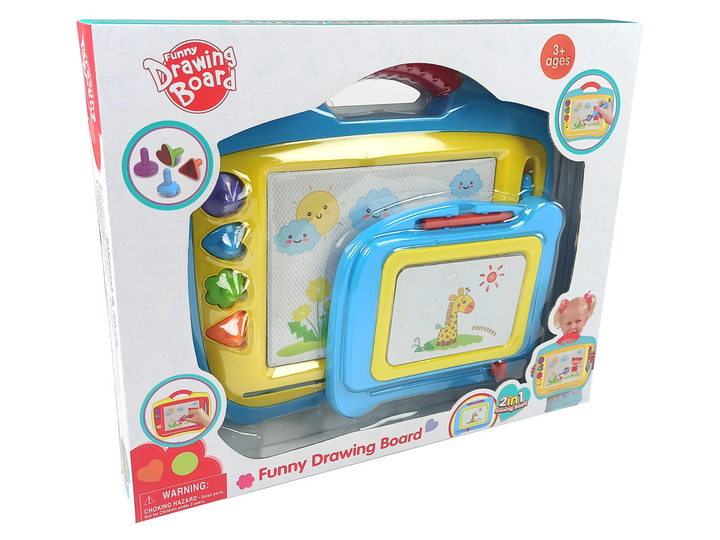 Zestaw znikopisów magnetycznych LEAN Toys Niebiesko-Żółty 2szt Stempelki (5905884454725) - obraz 4