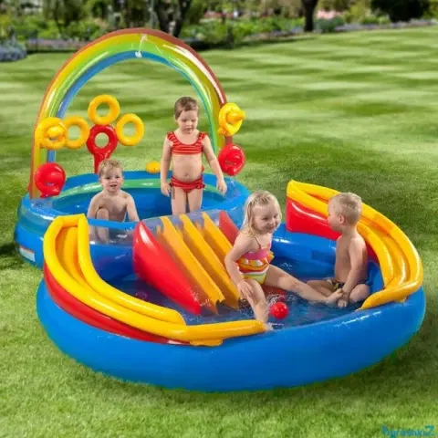 Надувной Игровой центр бассейн Intex 57453 Радуга 297 х 193 х 135см, 428л - изображение 3
