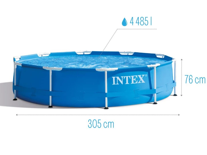 Круглый каркасный бассейн Intex 28202 с фильтр-насосом на 1250 л/час Интекс Metal Frame Pool (305х76 см) - Фото 2 Круглый каркасный бассейн Intex 28202 с фильтр-насосом на 1250 л/час Интекс Metal Frame Pool (305х76 см) - изображение 2