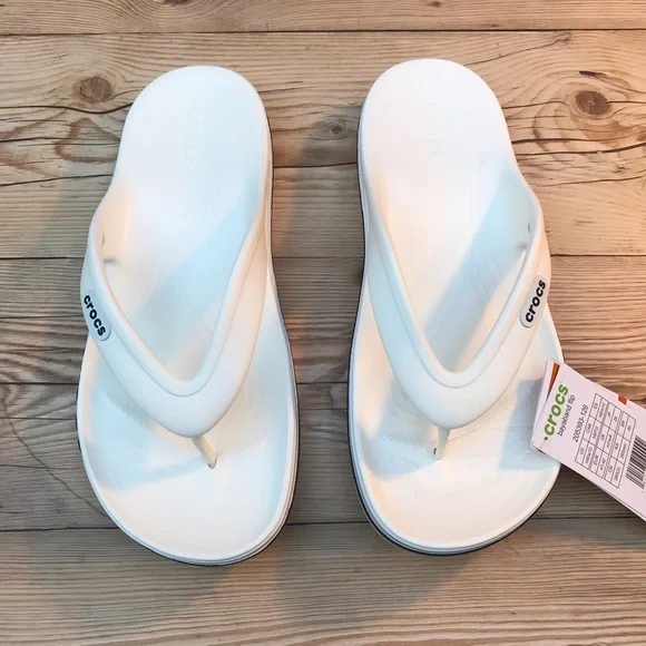 Чоловічі Крокс в'єтнамки Баябенд БІлі Crocs Bayaband Flip White/Navy (48/49, білий) - зображення 12