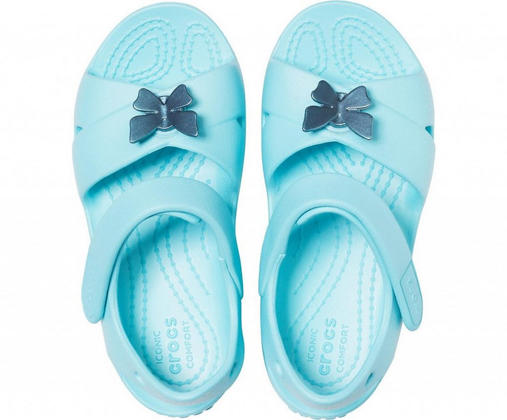 Дитячі сандалії для дівчинки Crocs Classic Kids Cross-Strap Sandal Ice Blue (27/28, блакитні) - Фото 6 Дитячі сандалії для дівчинки Crocs Classic Kids Cross-Strap Sandal Ice Blue (27/28, блакитні) - изображение 6