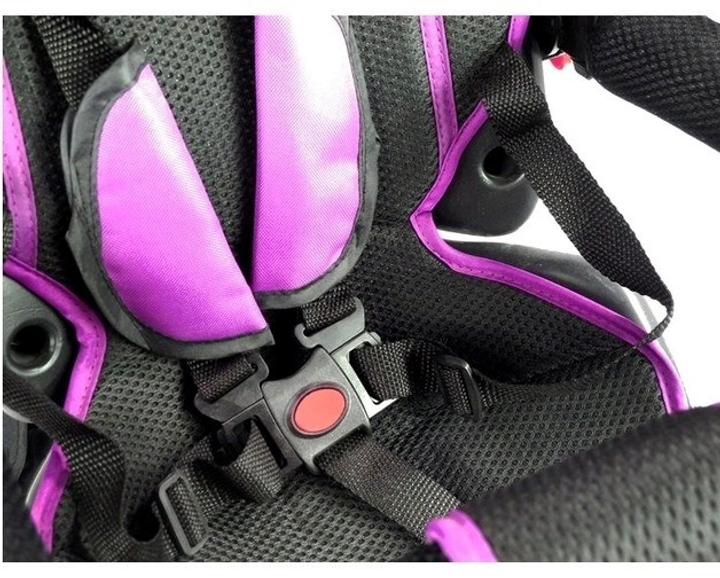 Rowerek trójkołowy spacerówka LEAN Toys Daszek pompowane kola obrotowe siedzenie fioletowy PRO500 (5902808154198) - obraz 8