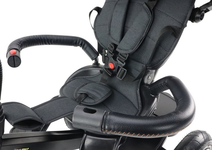 Rowerek trójkołowy spacerówka LEAN Toys wielofunkcyjny czarny PRO550 (5905991023159) - obraz 3