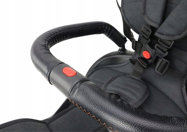 Rowerek trójkołowy spacerówka LEAN Toys wielofunkcyjny czarny PRO550 (5905991023159) - obraz 4