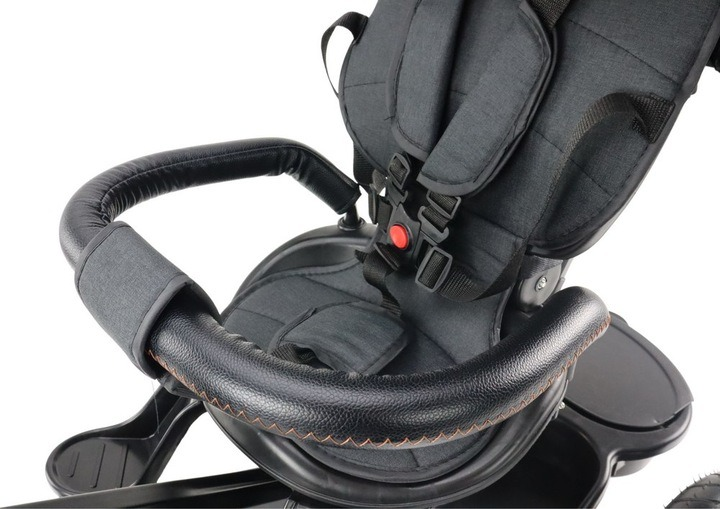 Rowerek trójkołowy spacerówka LEAN Toys wielofunkcyjny czarny PRO550 (5905991023159) - obraz 11