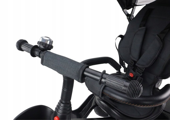 Rowerek trójkołowy spacerówka LEAN Toys wielofunkcyjny czarny PRO550 (5905991023159) - obraz 12