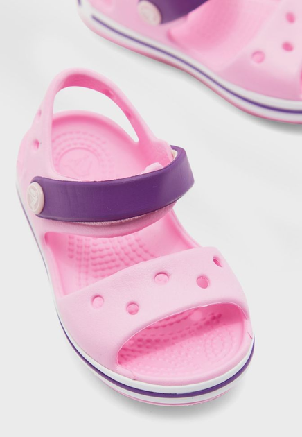 Дитячі сандалії для дівчинки Crocs Crocband Sandal Carnation/Amethyst (32/33, розовий) - зображення 6