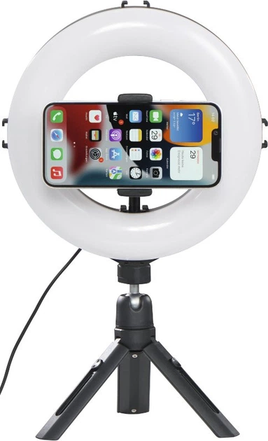 Lampa pierścieniowa ze statywem Hama Smart-80 V2 Black (4007249046574) - obraz 4