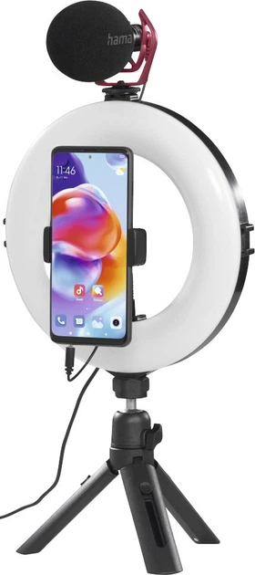 Lampa pierścieniowa ze statywem Hama Smart-80 V2 Black (4007249046574) - obraz 15