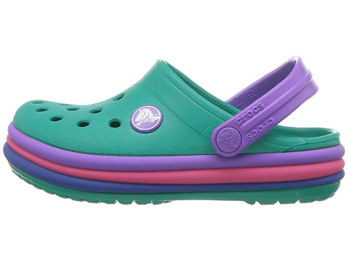 Дитячі крокси для дівчинки Crocs Crocband Rainbow Band Clog Tropical Teal (27/28, м'ятні) - Фото 6 Дитячі крокси для дівчинки Crocs Crocband Rainbow Band Clog Tropical Teal (27/28, м'ятні) - изображение 6