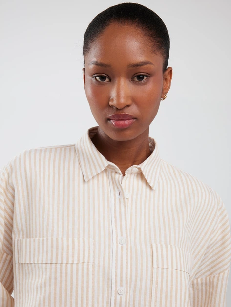 Koszula damska bawełniana Big Star Endasa 805 L Beżowa (5900714852146) - obraz 4