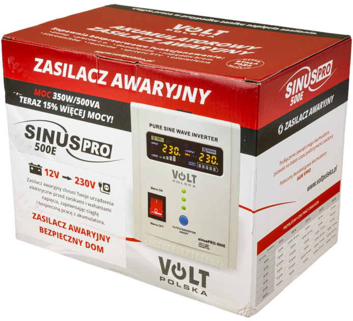 ДБЖ Volt Polska SINUS PRO 500 E 12/230V (350/500W) (5903111886349) - зображення 8