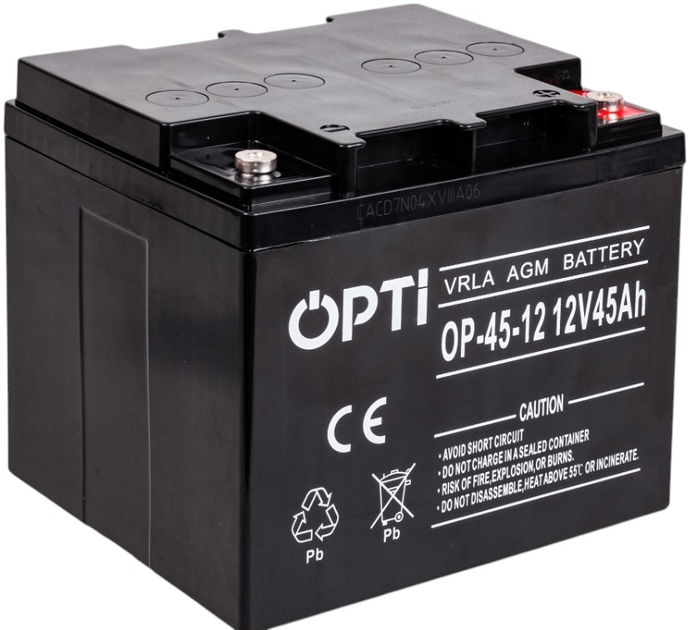 Akumulator Volt Polska AGM OPTI 12V 45 Ah (6AKUV045AG) - obraz 1