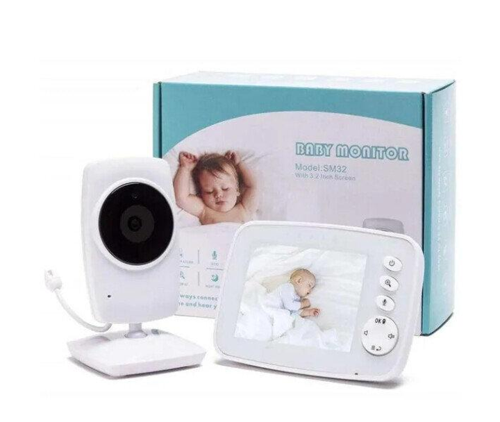 Видеоняня Baby Monitor SM-32 с датчиком звука беспроводная радионяня с портативным дисплеем и измерением температуры Поворотная радионяня с энергосберегающим режимом - изображение 1