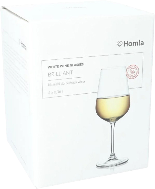 Zestaw kieliszków do wina białego Homla Brilliant 360 ml 4 szt (5902869952498) - obraz 2