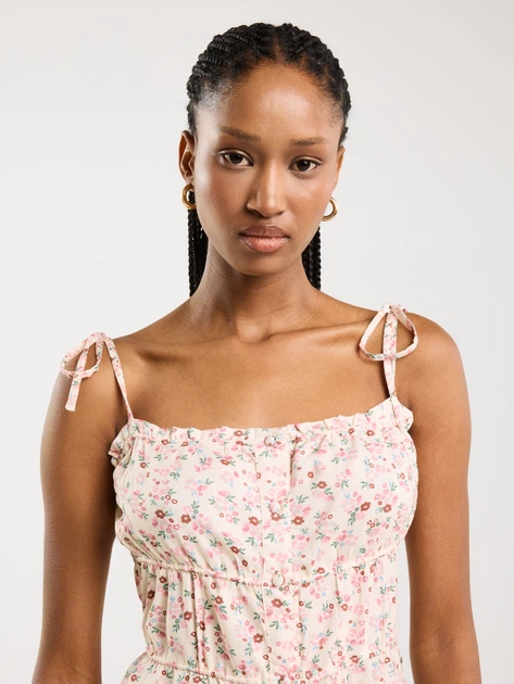 Плаття міді літнє жіноче Big Star Casie 102 M Кремове (5900714862879) - зображення 3