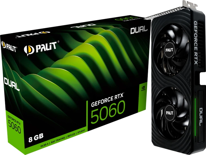 Відеокарта Palit PCI-Ex GeForce RTX 5060 Dual 8GB GDDR7 (128bit) (2497/28000) (HDMI, 3 x DisplayPort) (NE75060019P1-GB2063D) - зображення 11